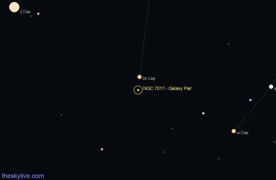 Finder chart NGC 7017 - Galaxy Pair in Capricornus star