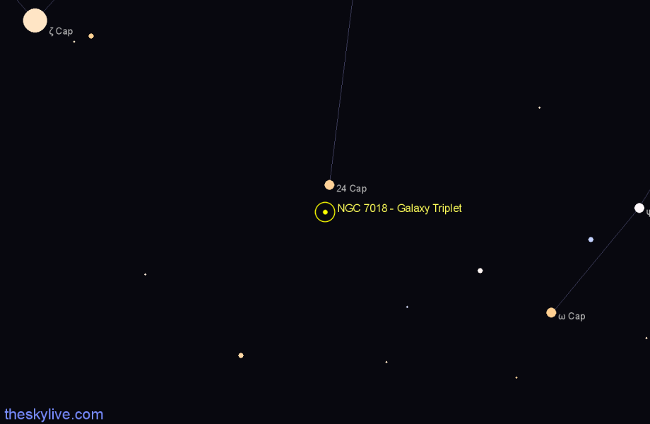 Finder chart NGC 7018 - Galaxy Triplet in Capricornus star