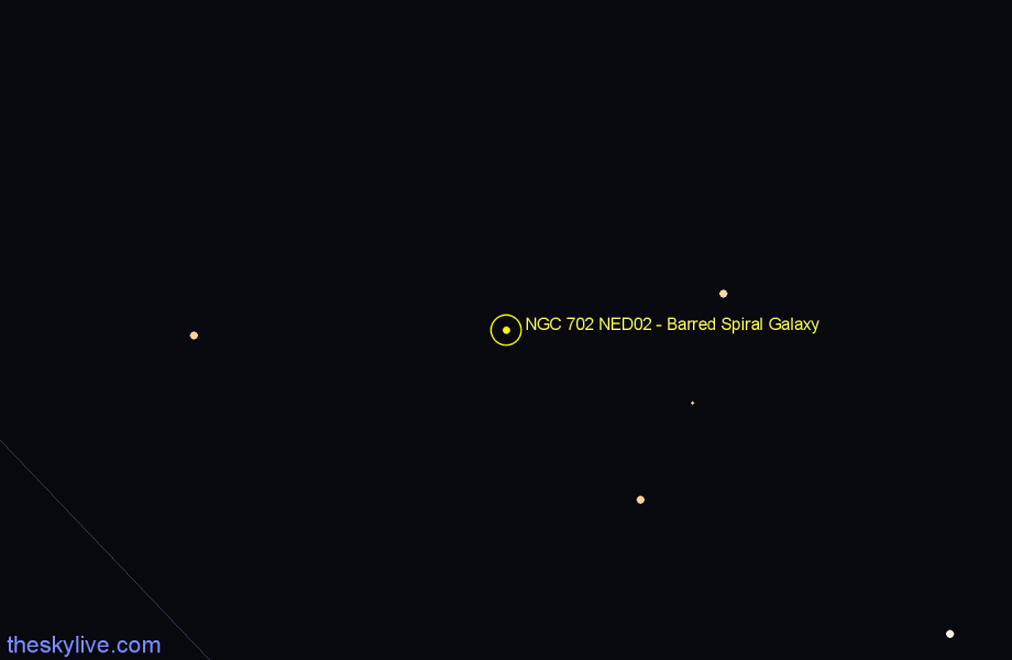 Finder chart NGC 702 NED02 - Barred Spiral Galaxy in Cetus star