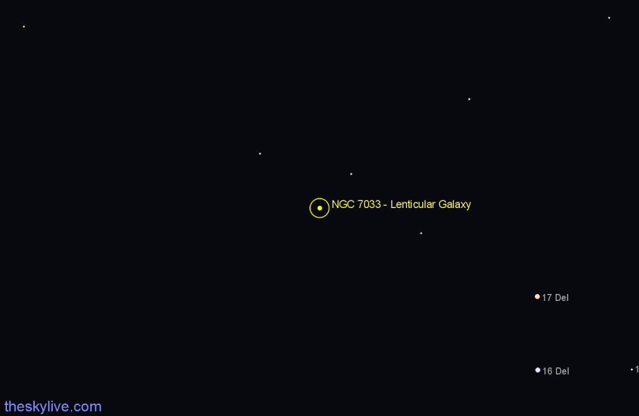 Finder chart NGC 7033 - Lenticular Galaxy in Pegasus star