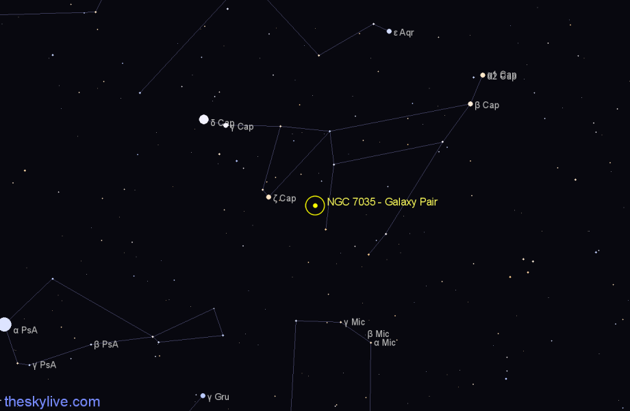 Finder chart NGC 7035 - Galaxy Pair in Capricornus star
