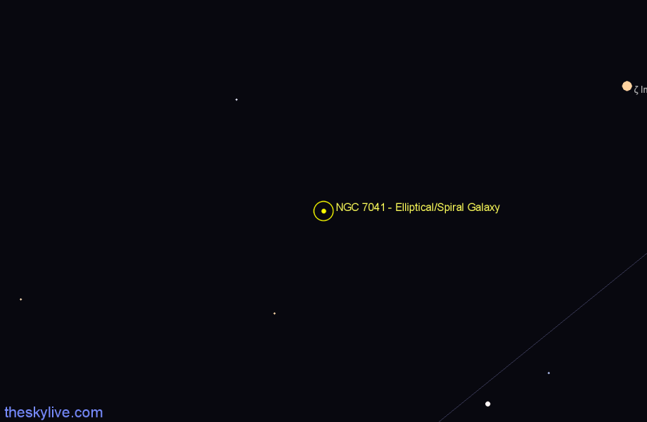 Finder chart NGC 7041 - Elliptical/Spiral Galaxy in Indus star