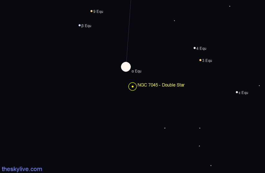 Finder chart NGC 7045 - Double Star in Equuleus star