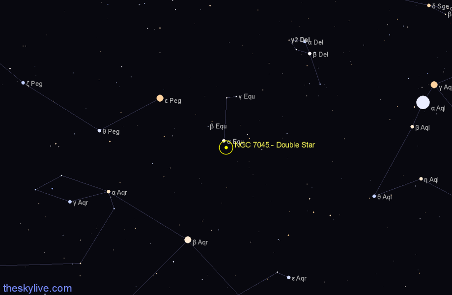 Finder chart NGC 7045 - Double Star in Equuleus star