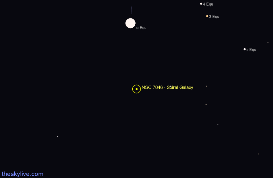 Finder chart NGC 7046 - Spiral Galaxy in Equuleus star