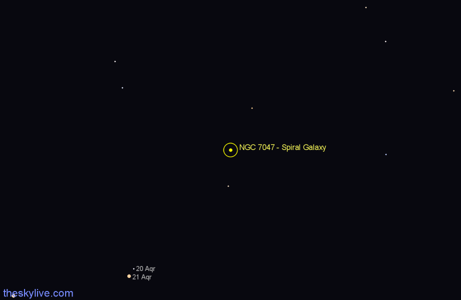 Finder chart NGC 7047 - Spiral Galaxy in Aquarius star