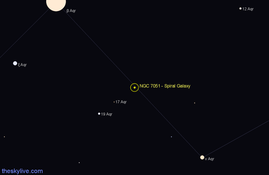 Finder chart NGC 7051 - Spiral Galaxy in Aquarius star