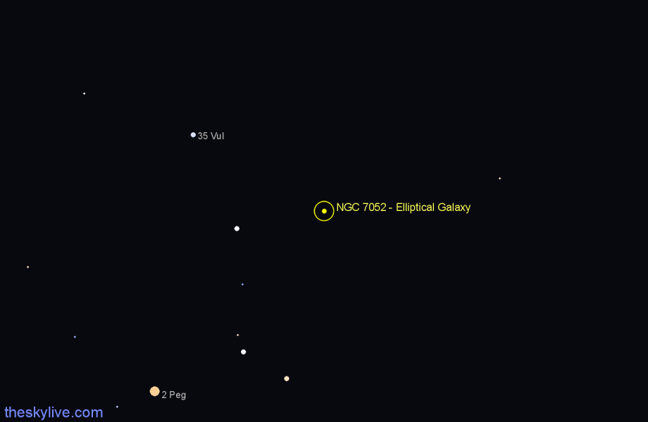 Finder chart NGC 7052 - Elliptical Galaxy in Vulpecula star