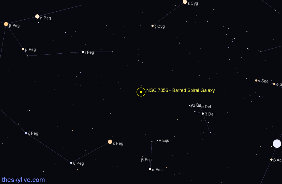 Finder chart NGC 7056 - Barred Spiral Galaxy in Pegasus star