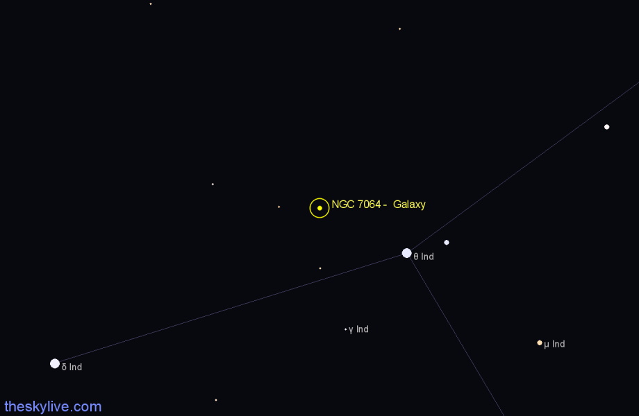 Finder chart NGC 7064 - Galaxy in Indus star
