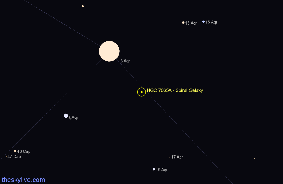 Finder chart NGC 7065A - Spiral Galaxy in Aquarius star
