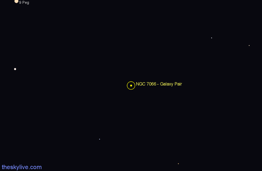 Finder chart NGC 7066 - Galaxy Pair in Pegasus star