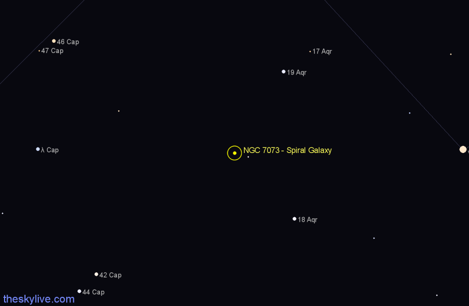 Finder chart NGC 7073 - Spiral Galaxy in Capricornus star