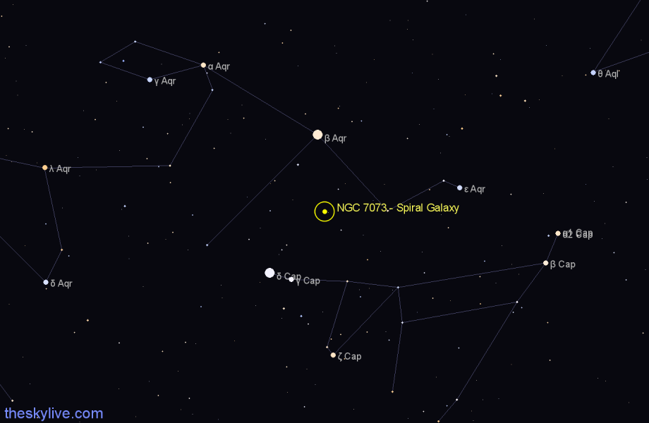 Finder chart NGC 7073 - Spiral Galaxy in Capricornus star