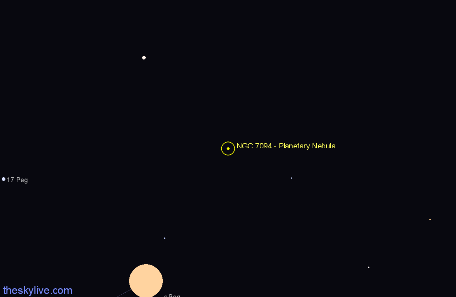 Finder chart NGC 7094 - Planetary Nebula in Pegasus star