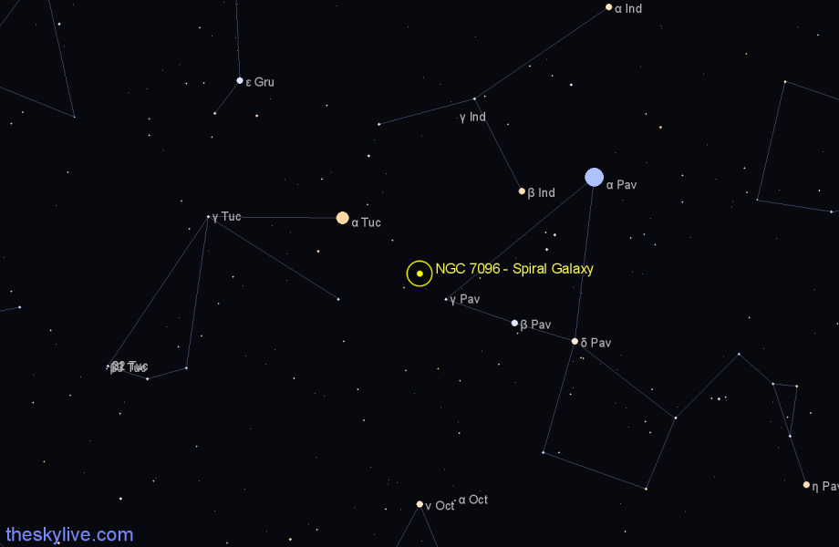 Finder chart NGC 7096 - Spiral Galaxy in Indus star