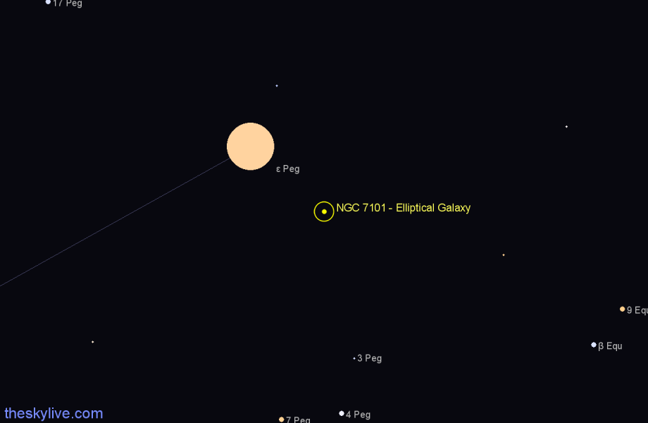 Finder chart NGC 7101 - Elliptical Galaxy in Pegasus star