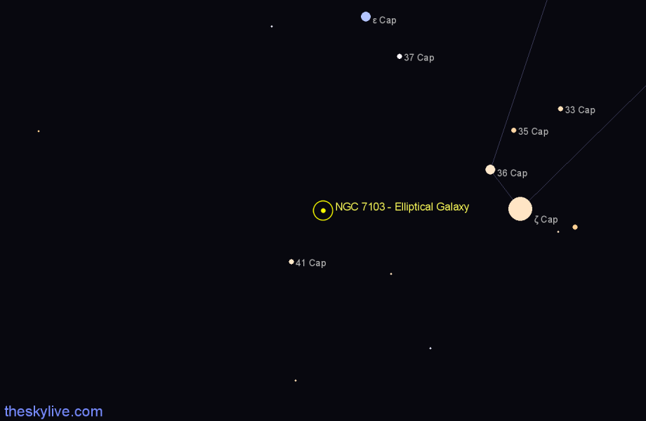 Finder chart NGC 7103 - Elliptical Galaxy in Capricornus star