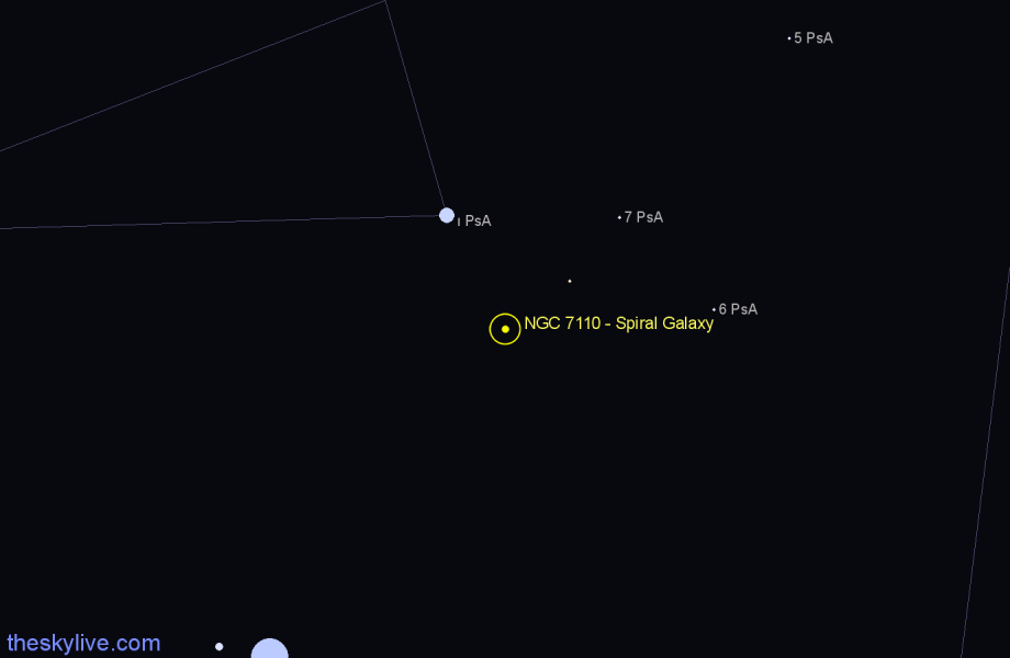 Finder chart NGC 7110 - Spiral Galaxy in Piscis Austrinus star