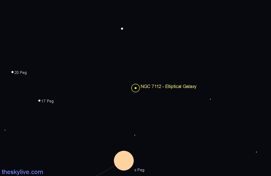 Finder chart NGC 7112 - Elliptical Galaxy in Pegasus star