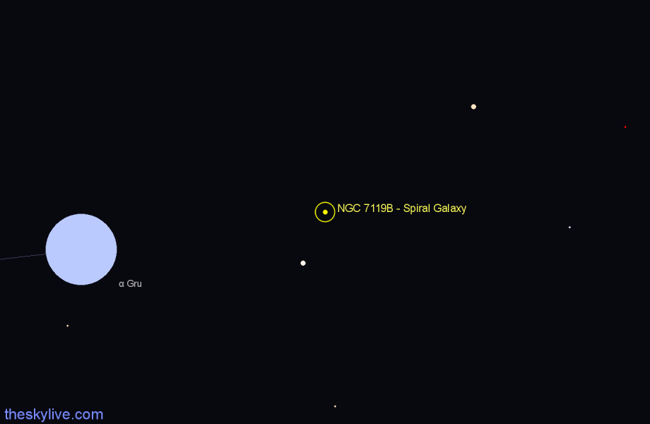Finder chart NGC 7119B - Spiral Galaxy in Grus star