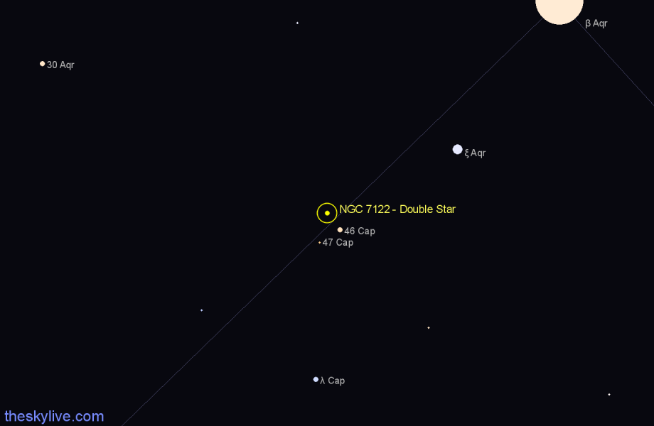 Finder chart NGC 7122 - Double Star in Capricornus star