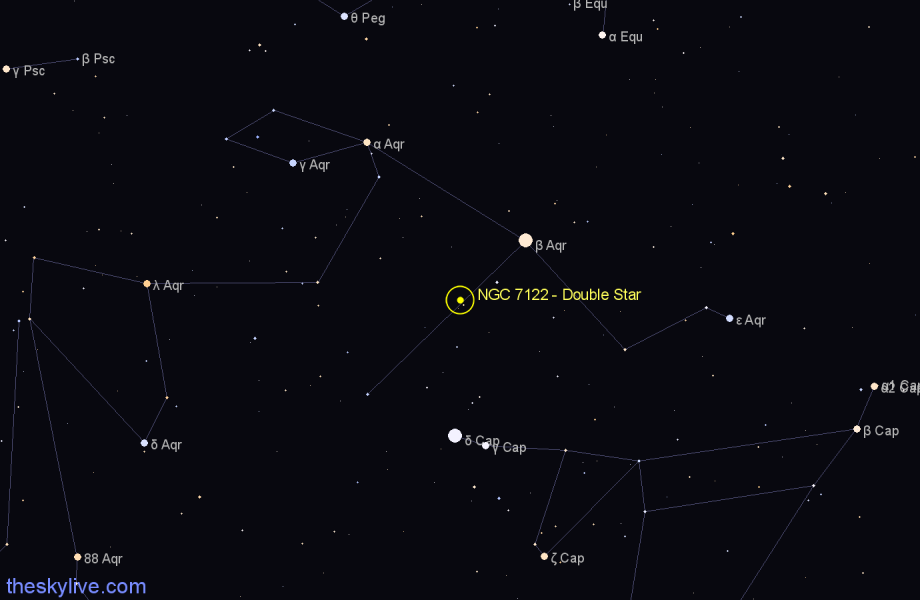 Finder chart NGC 7122 - Double Star in Capricornus star