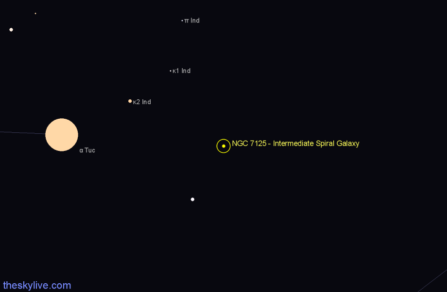 Finder chart NGC 7125 - Intermediate Spiral Galaxy in Indus star