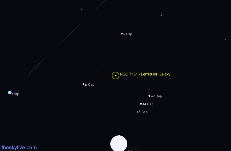 Finder chart NGC 7131 - Lenticular Galaxy in Capricornus star