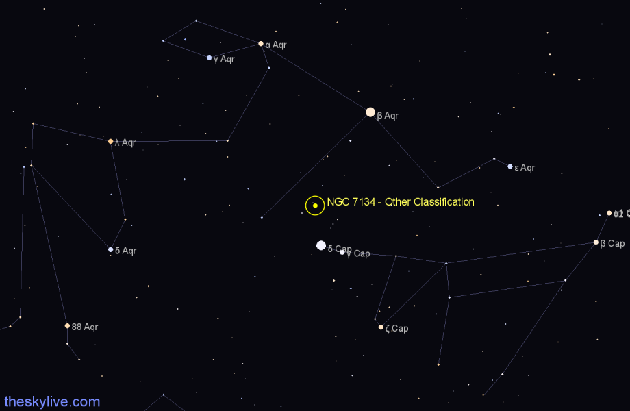 Finder chart NGC 7134 - Other Classification in Capricornus star