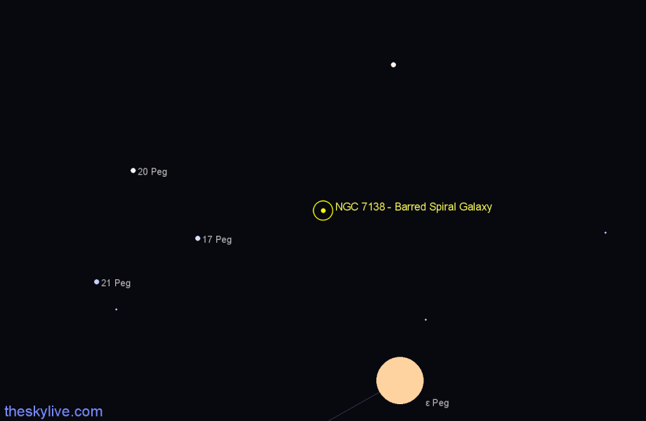 Finder chart NGC 7138 - Barred Spiral Galaxy in Pegasus star