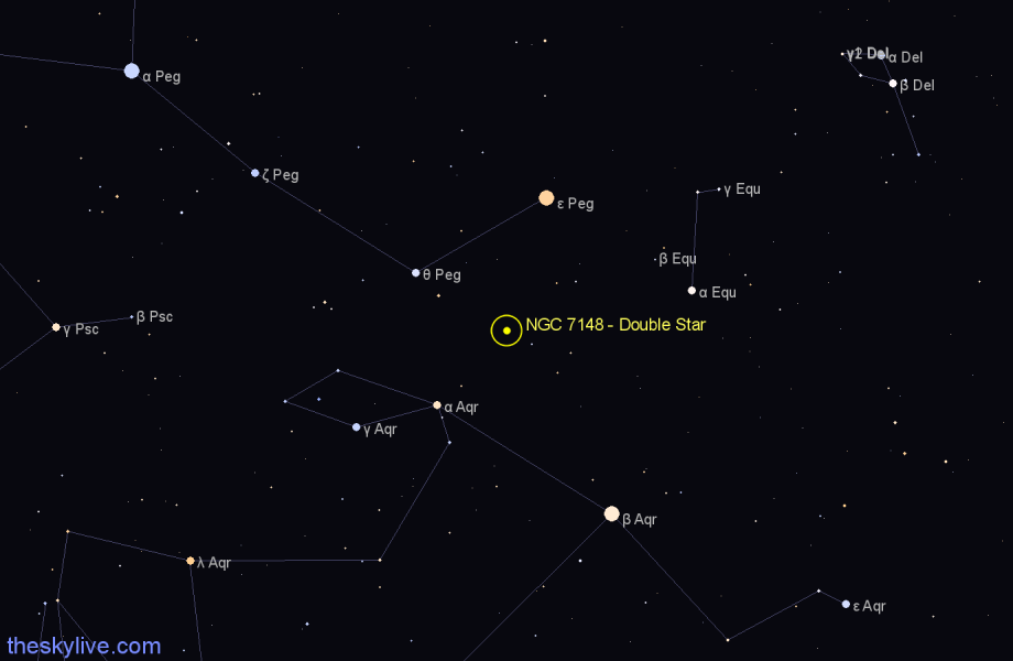 Finder chart NGC 7148 - Double Star in Pegasus star