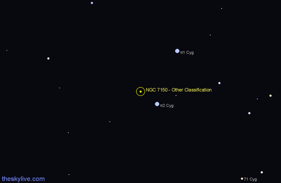 Finder chart NGC 7150 - Other Classification in Cygnus star