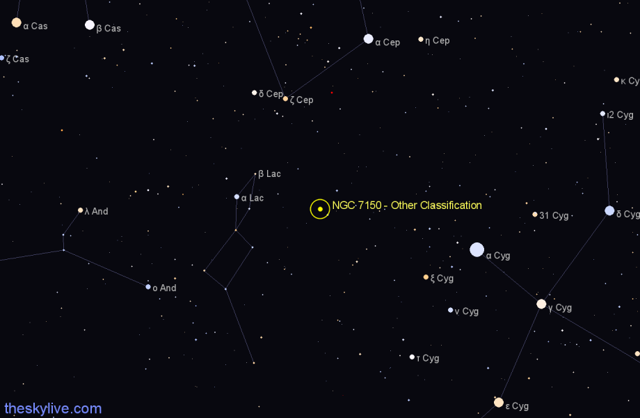 Finder chart NGC 7150 - Other Classification in Cygnus star