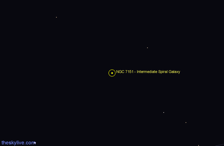 Finder chart NGC 7151 - Intermediate Spiral Galaxy in Indus star