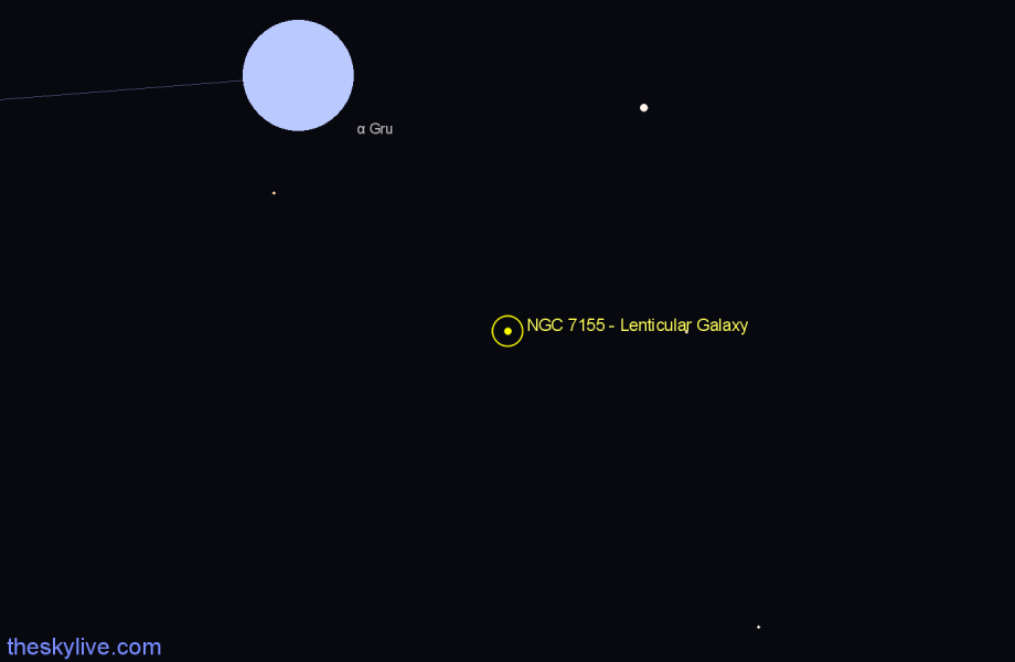 Finder chart NGC 7155 - Lenticular Galaxy in Indus star