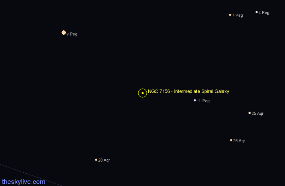 Finder chart NGC 7156 - Intermediate Spiral Galaxy in Pegasus star
