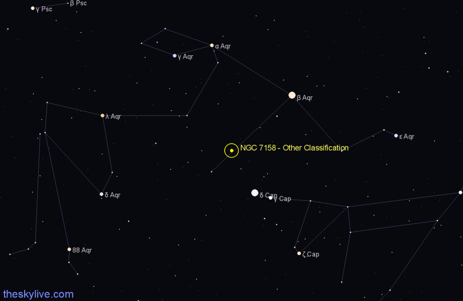 Finder chart NGC 7158 - Other Classification in Capricornus star