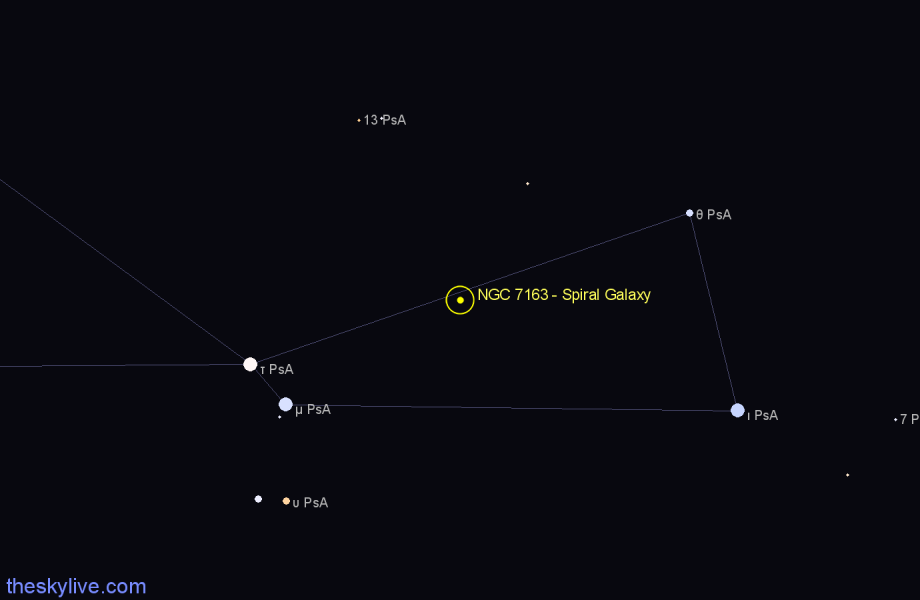 Finder chart NGC 7163 - Spiral Galaxy in Piscis Austrinus star