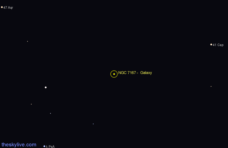 Finder chart NGC 7167 - Galaxy in Aquarius star