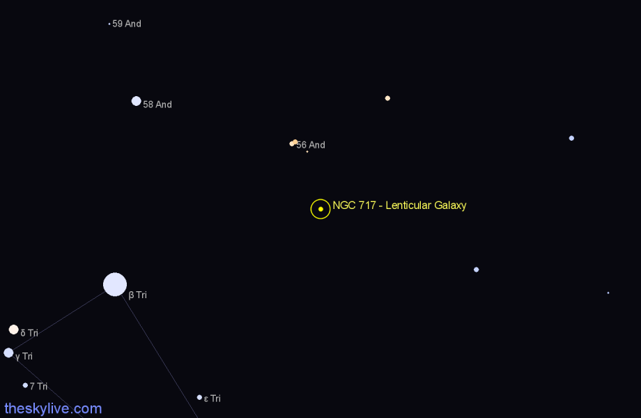 Finder chart NGC 717 - Lenticular Galaxy in Andromeda star