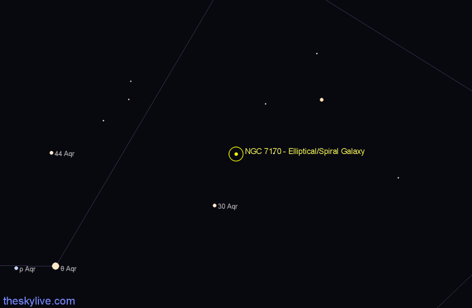 Finder chart NGC 7170 - Elliptical/Spiral Galaxy in Aquarius star