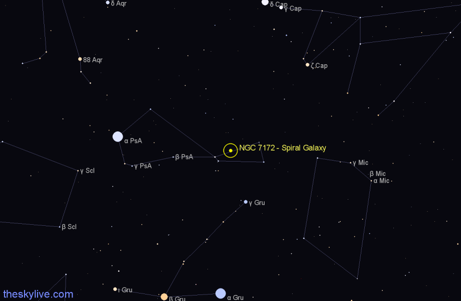 Finder chart NGC 7172 - Spiral Galaxy in Piscis Austrinus star