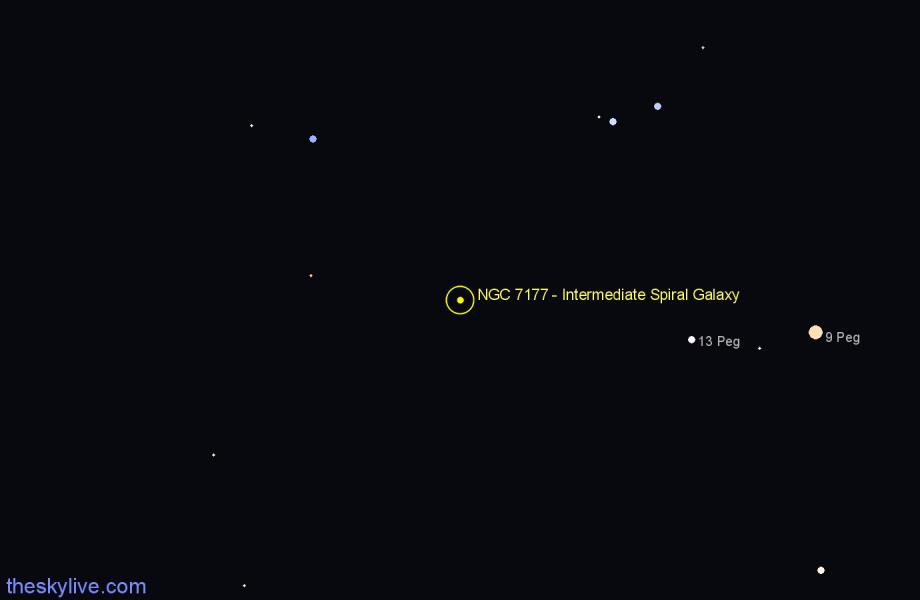 Finder chart NGC 7177 - Intermediate Spiral Galaxy in Pegasus star