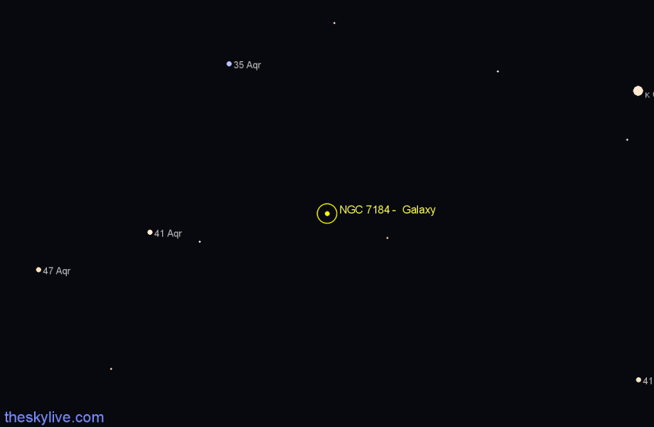 Finder chart NGC 7184 - Galaxy in Aquarius star