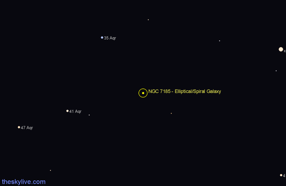 Finder chart NGC 7185 - Elliptical/Spiral Galaxy in Aquarius star