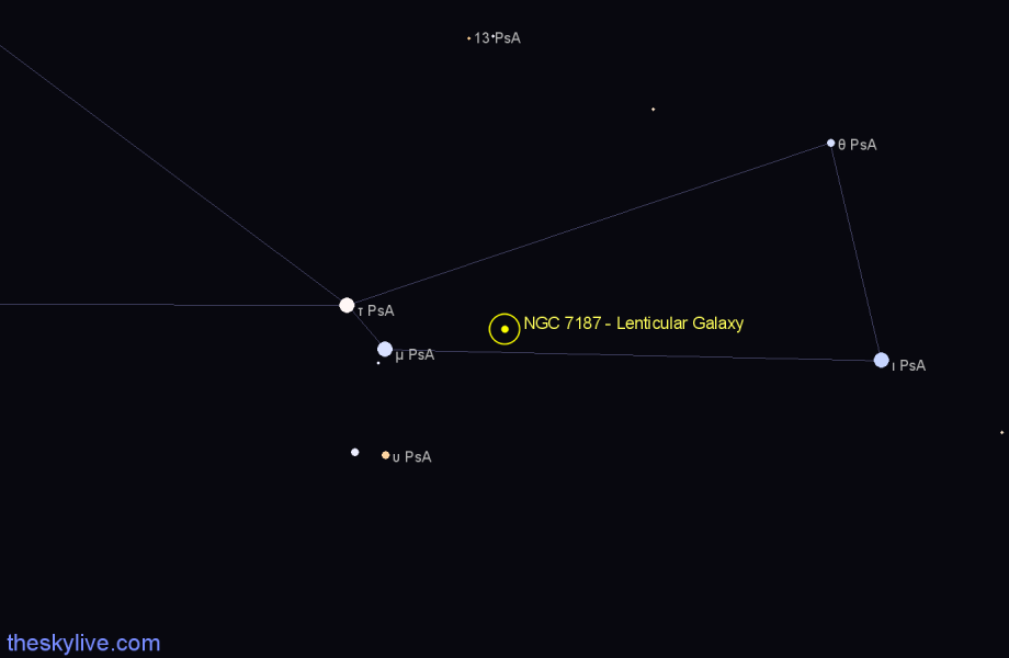 Finder chart NGC 7187 - Lenticular Galaxy in Piscis Austrinus star