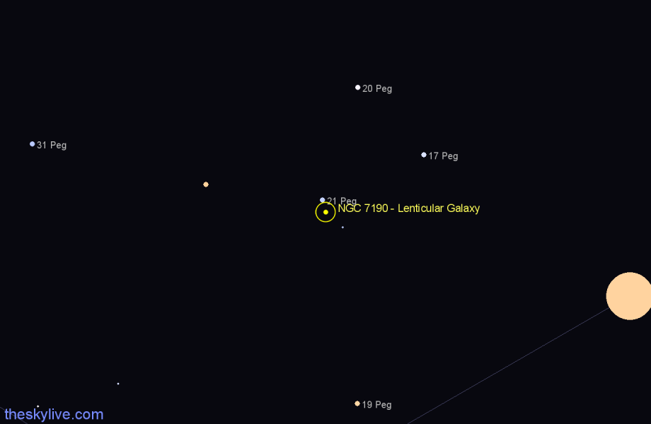 Finder chart NGC 7190 - Lenticular Galaxy in Pegasus star