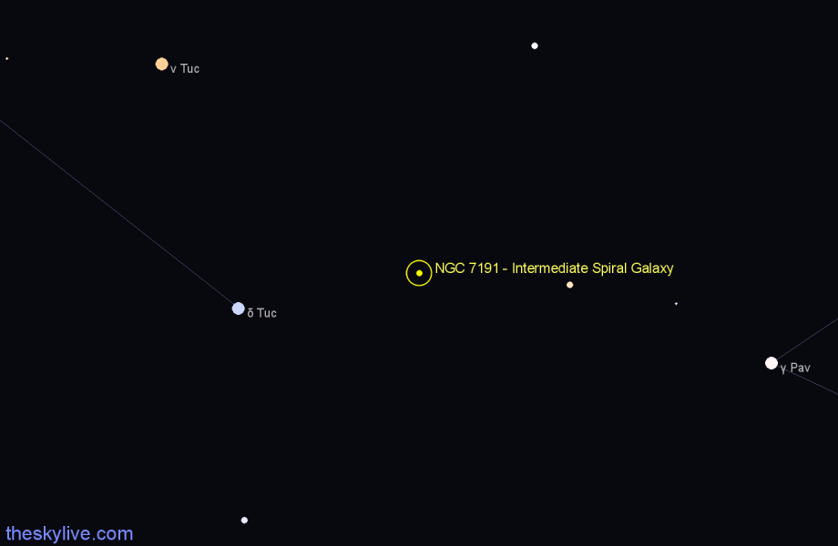 Finder chart NGC 7191 - Intermediate Spiral Galaxy in Indus star