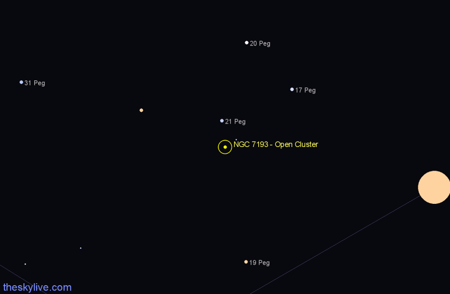 Finder chart NGC 7193 - Open Cluster in Pegasus star